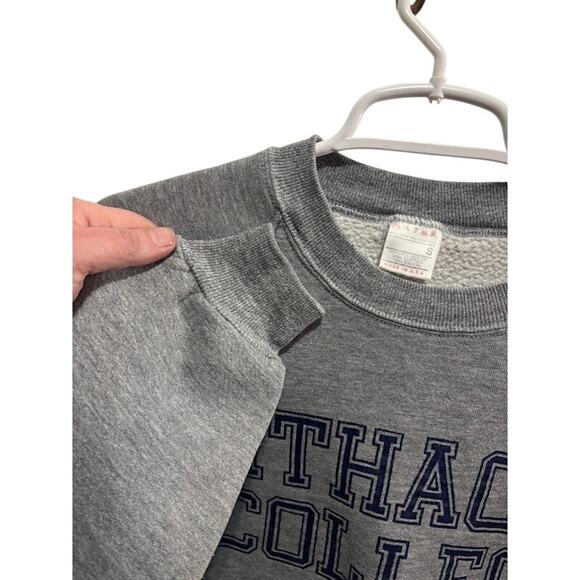 Vintage Artex Ithaca College 80s Crewneck Gray Blue Sweatshirt Men's Small - Picture 7 of 8